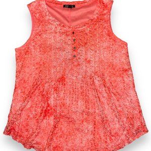 ROZ & ALI Women's Sleeveless Blouse Coral Size XL